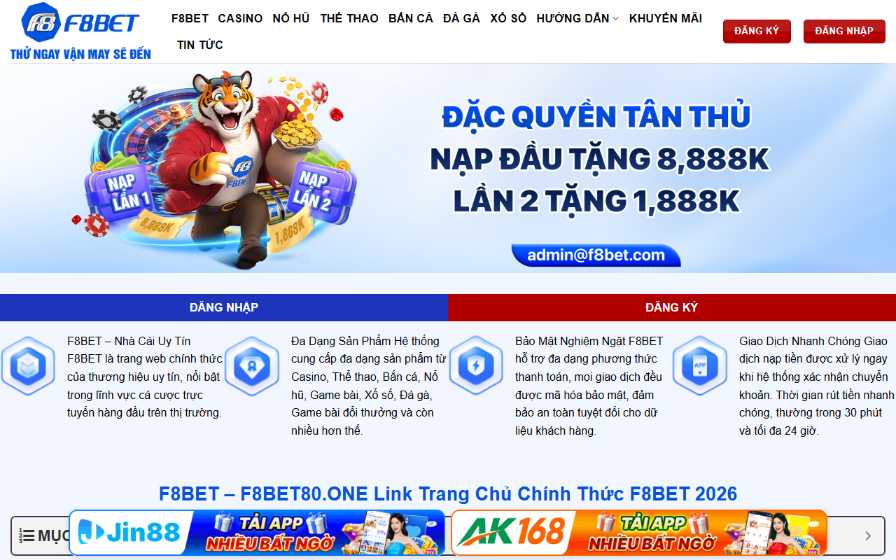 F8BET homepage screenshot