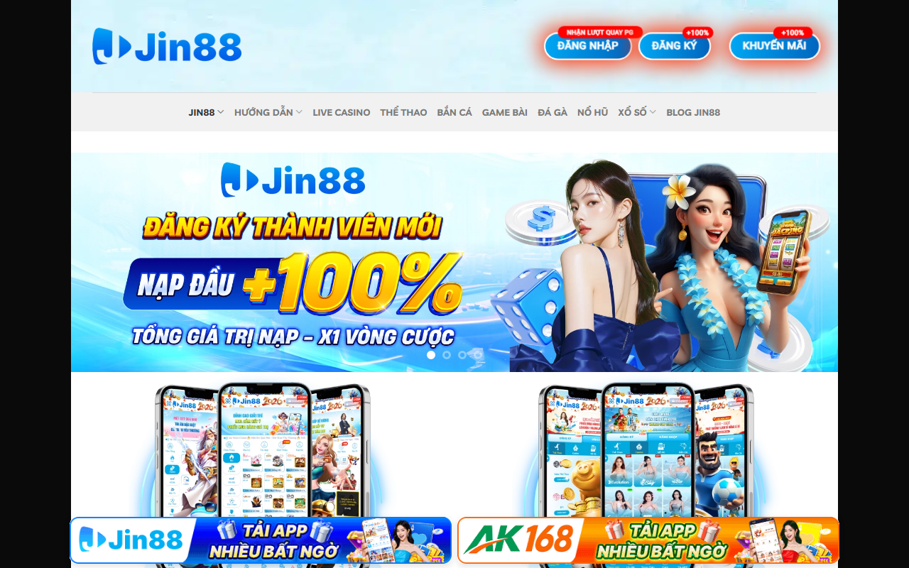 Jin88 homepage screenshot